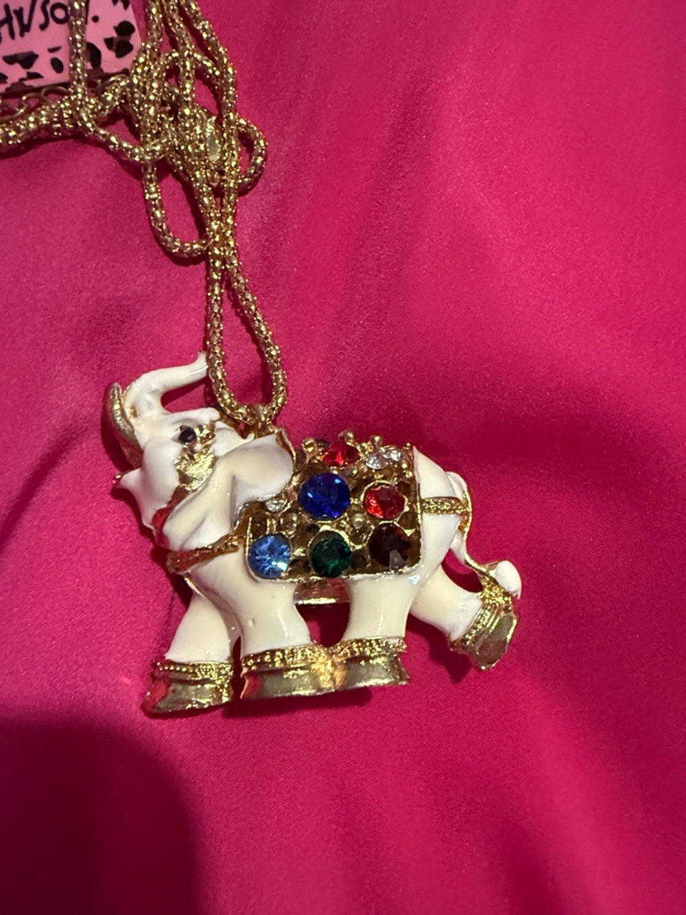 Betsey Johnson Elephant Necklace - Picture 2 of 8
